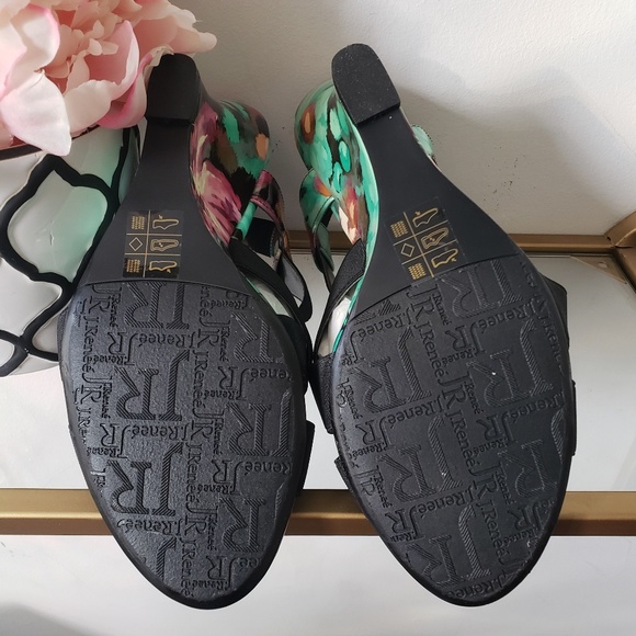 New J. Renee Floral Elastic Wedge Sandals - Picture 5 of 6